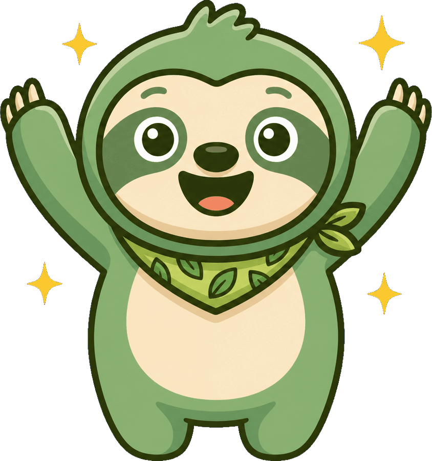 ZenGen sloth celebrating