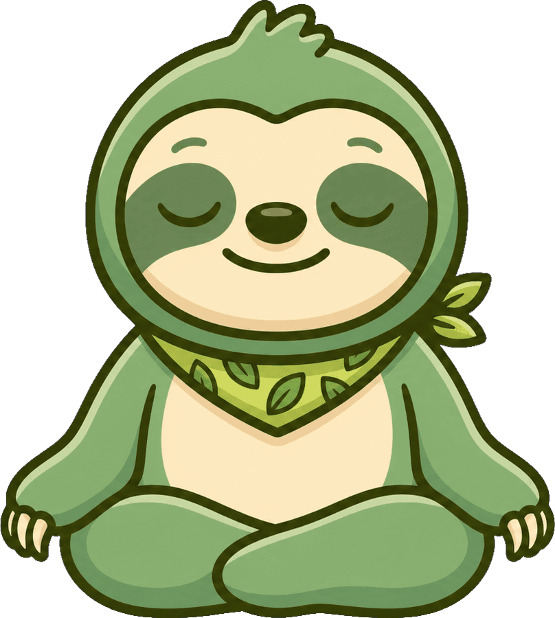 ZenGen sloth meditating